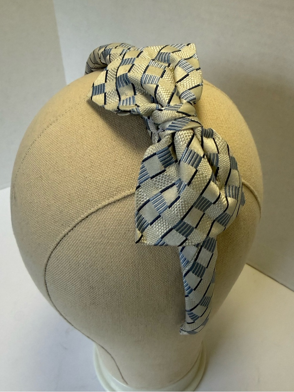 Handmade Headband made from 100% silk vintage tie